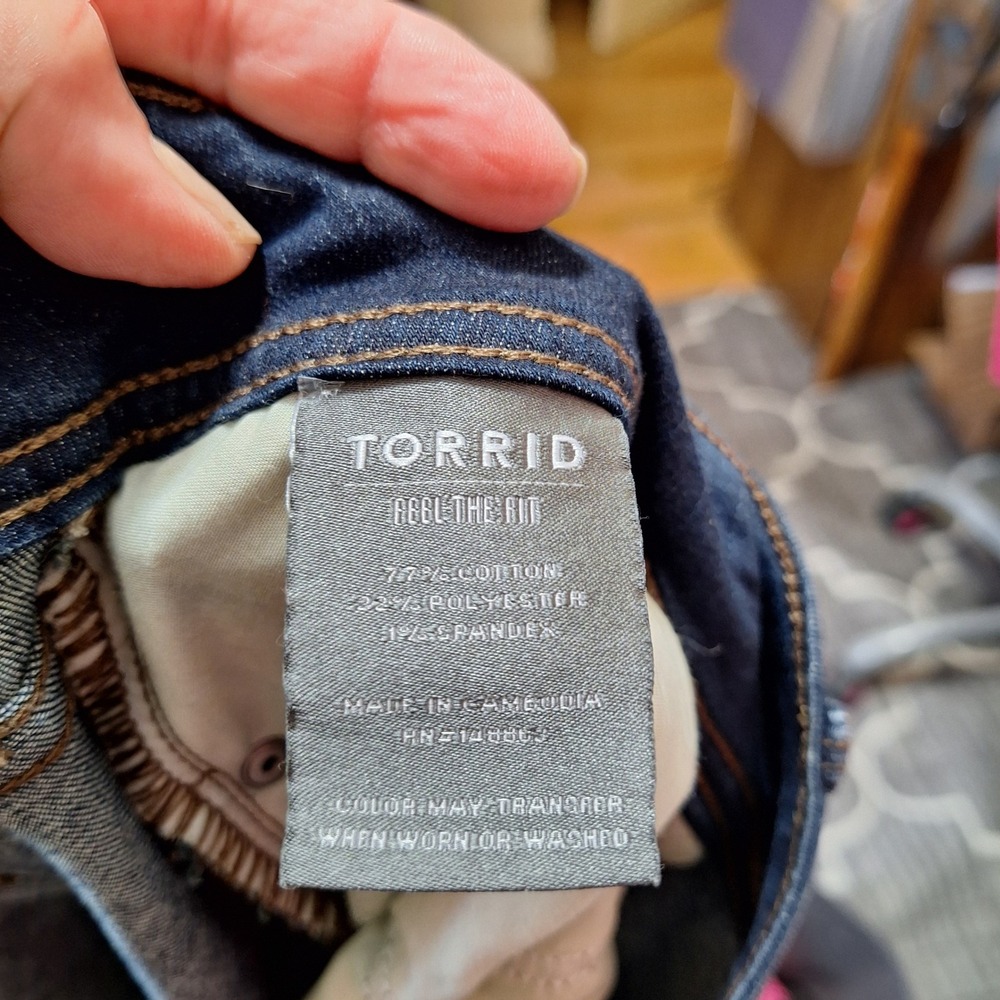 Torrid Luxe Slim Boot Super Stretch Jeans Dark Wash Blue Plus Size Denim - Picture 12 of 13